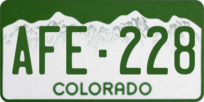 CO license plate AFE228