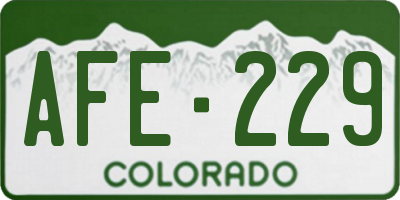 CO license plate AFE229
