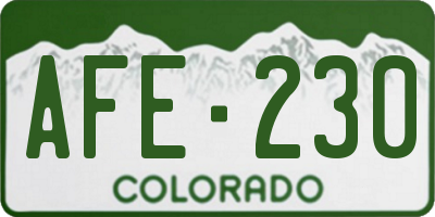 CO license plate AFE230