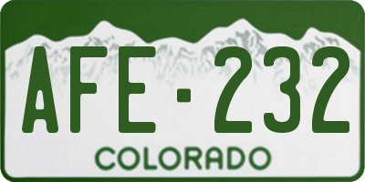 CO license plate AFE232