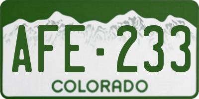 CO license plate AFE233