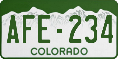 CO license plate AFE234