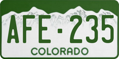 CO license plate AFE235