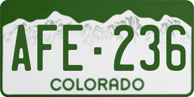 CO license plate AFE236
