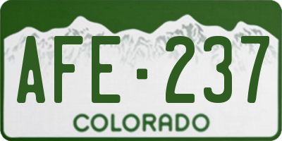 CO license plate AFE237