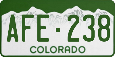 CO license plate AFE238