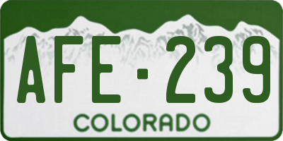 CO license plate AFE239