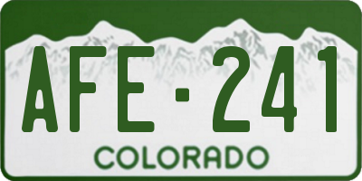 CO license plate AFE241