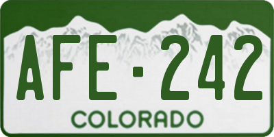 CO license plate AFE242
