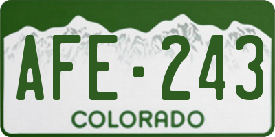 CO license plate AFE243