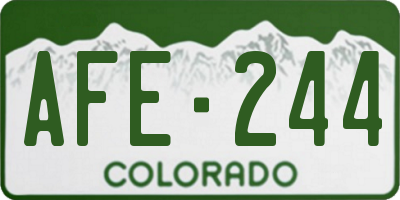 CO license plate AFE244