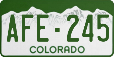 CO license plate AFE245