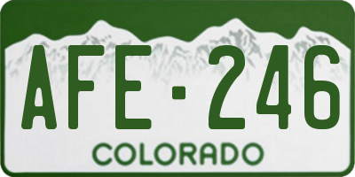 CO license plate AFE246