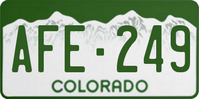 CO license plate AFE249