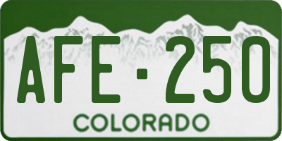 CO license plate AFE250
