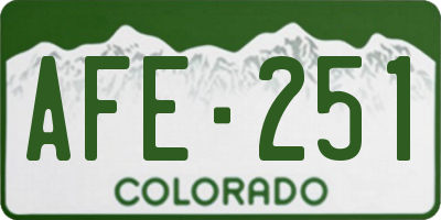 CO license plate AFE251