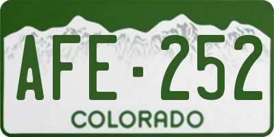 CO license plate AFE252
