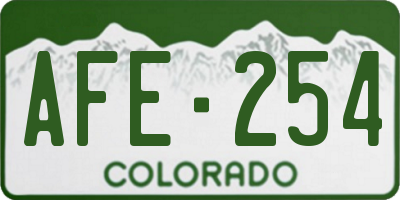CO license plate AFE254