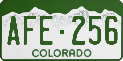 CO license plate AFE256