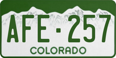 CO license plate AFE257