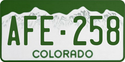 CO license plate AFE258