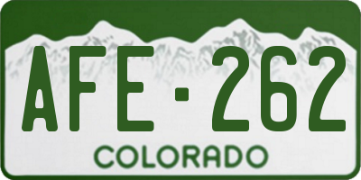 CO license plate AFE262