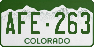 CO license plate AFE263