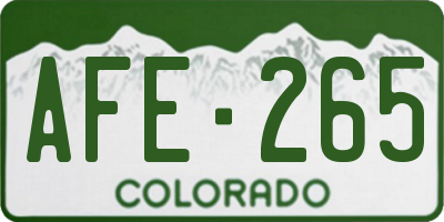CO license plate AFE265