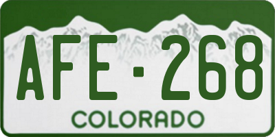 CO license plate AFE268