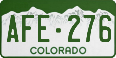 CO license plate AFE276