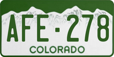 CO license plate AFE278