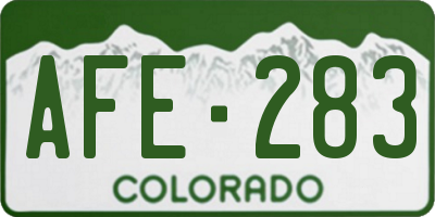 CO license plate AFE283