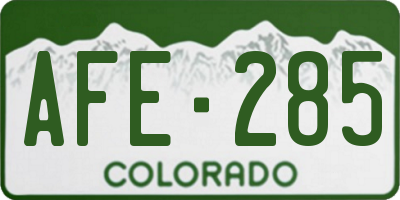 CO license plate AFE285