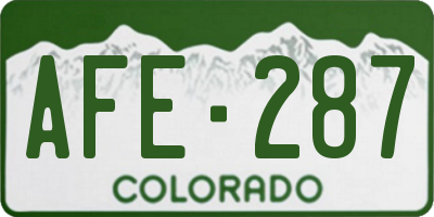 CO license plate AFE287