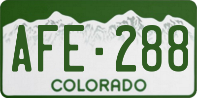CO license plate AFE288
