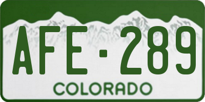 CO license plate AFE289