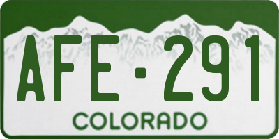 CO license plate AFE291