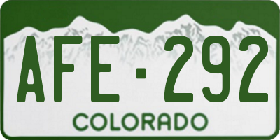 CO license plate AFE292