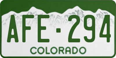 CO license plate AFE294