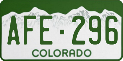 CO license plate AFE296