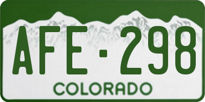 CO license plate AFE298