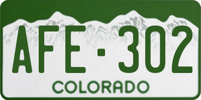 CO license plate AFE302