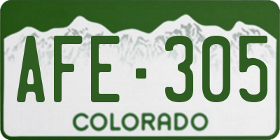 CO license plate AFE305