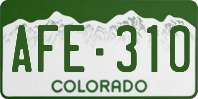 CO license plate AFE310