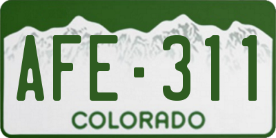 CO license plate AFE311
