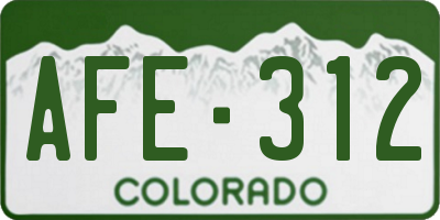 CO license plate AFE312