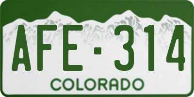CO license plate AFE314