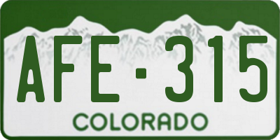 CO license plate AFE315