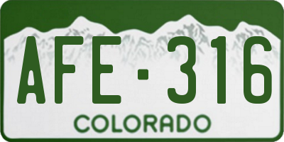 CO license plate AFE316