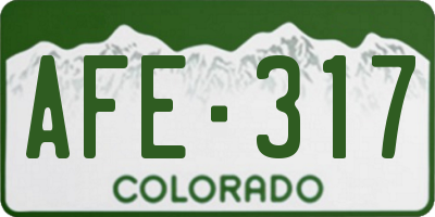 CO license plate AFE317